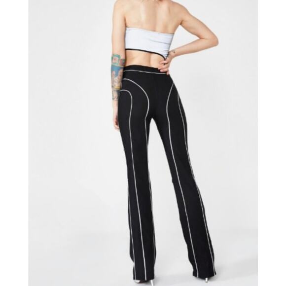 I.AM.GIA Jet Pants Black Cutout Knees Reflective Piping Large - Picture 2 of 15